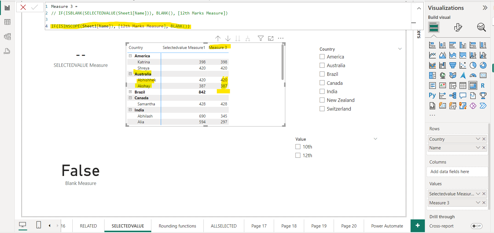 ISINSCOPE dax function