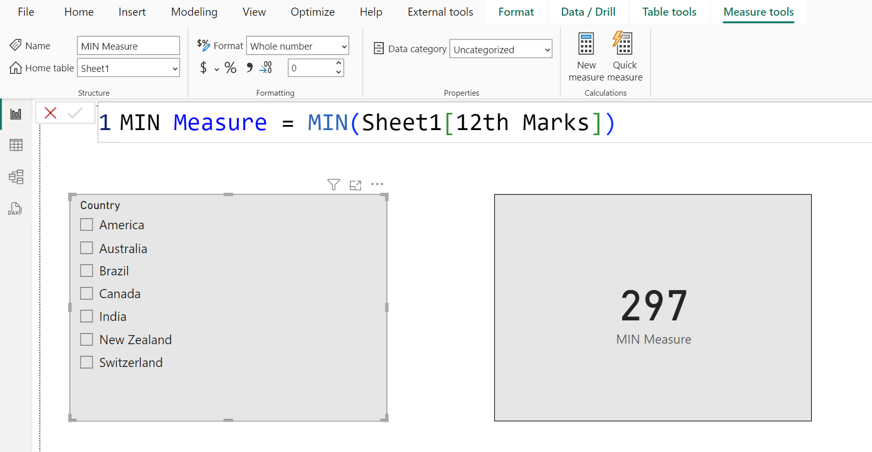 MIN dax function in Power BI MIN dax function in Power BI
