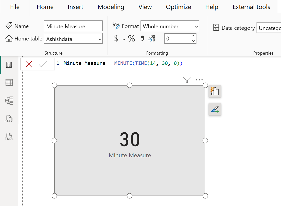 MINUTE dax function in Power BI MINUTE dax function in Power BI