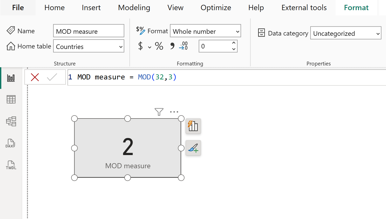 MOD dax function in Power BI