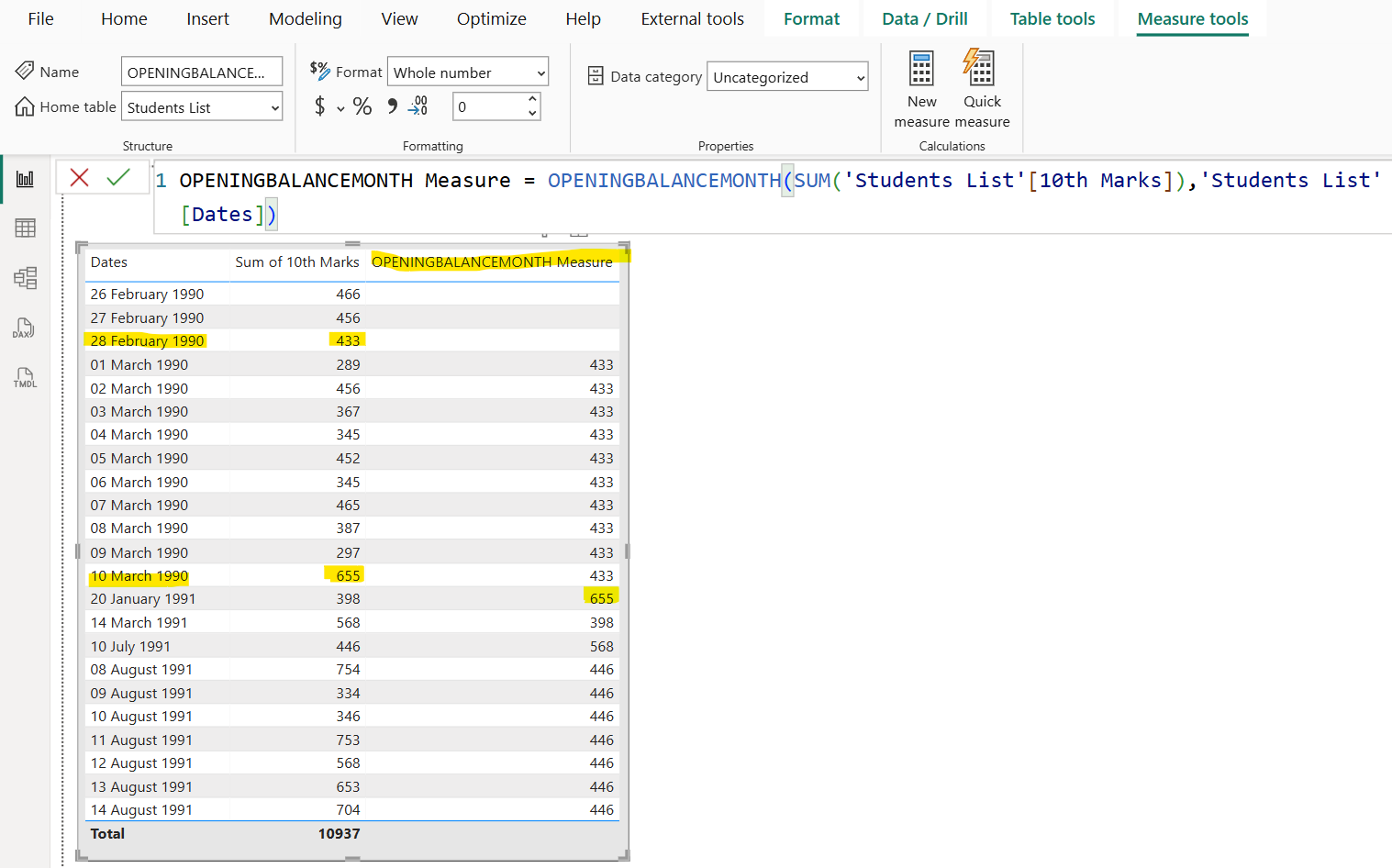 OPENINGBALANCEMONTH dax function in Power BI OPENINGBALANCEMONTH dax function in Power BI