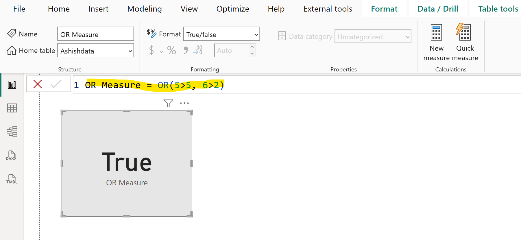 OR dax function in Power BI OR dax function in Power BI