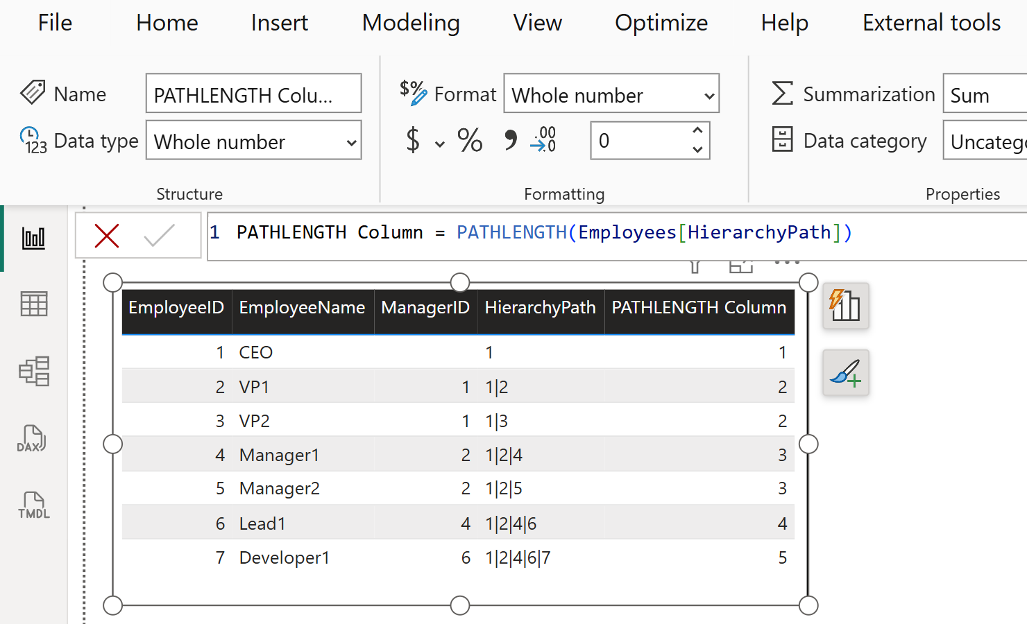 PATHLENGTH DAX Function in Power BI PATHLENGTH DAX Function in Power BI