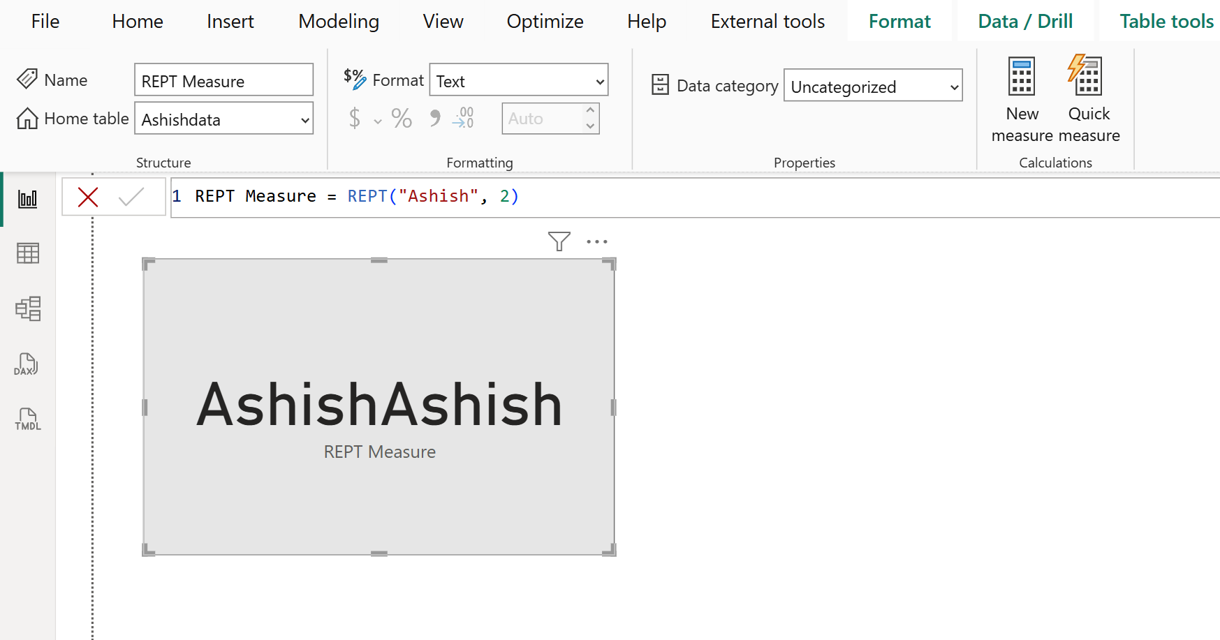 REPT dax function in Power BI REPT dax function in Power BI