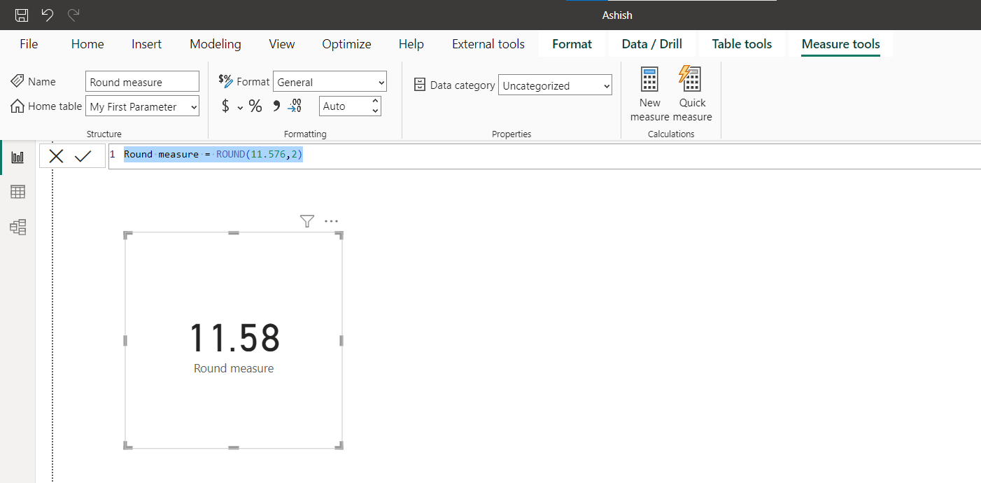 ROUND dax function