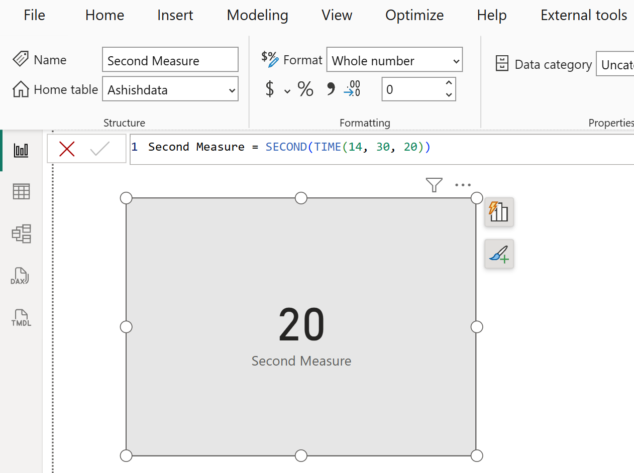 SECOND DAX function in Power BI SECOND DAX function in Power BI