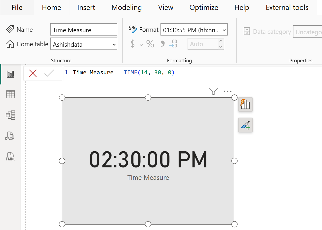TIME dax function in Power BI TIME dax function in Power BI