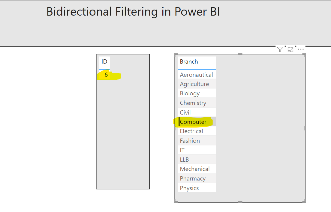 Bidirectional Filtering in Power BI Bidirectional Filtering in Power BI