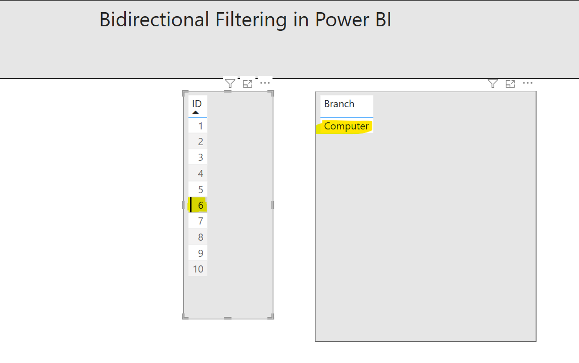 Bidirectional Filtering in Power BI Bidirectional Filtering in Power BI