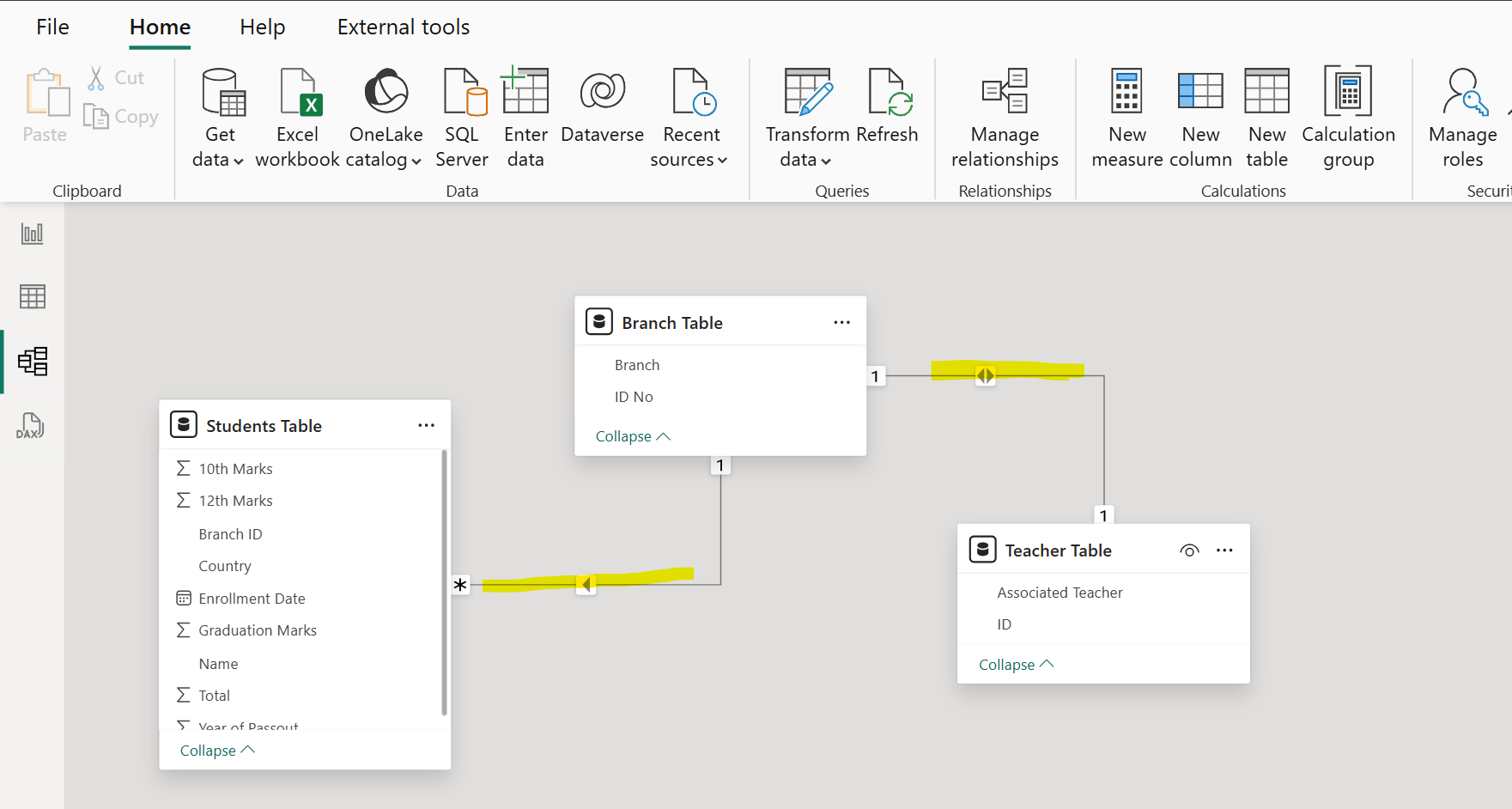 Model View in Power BI Model View in Power BI