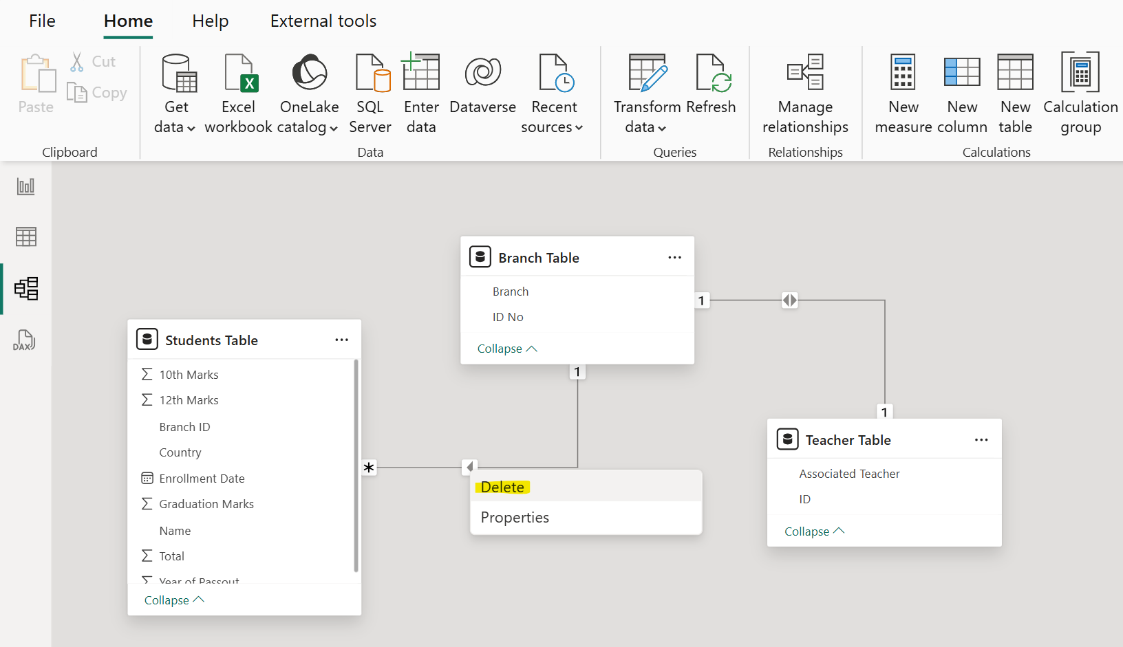 Model View in Power BI Model View in Power BI