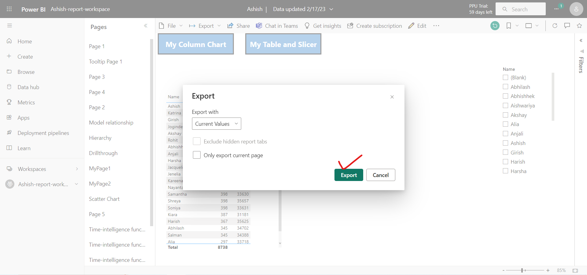 Export to PPT and PDF Export to PPT and PDF