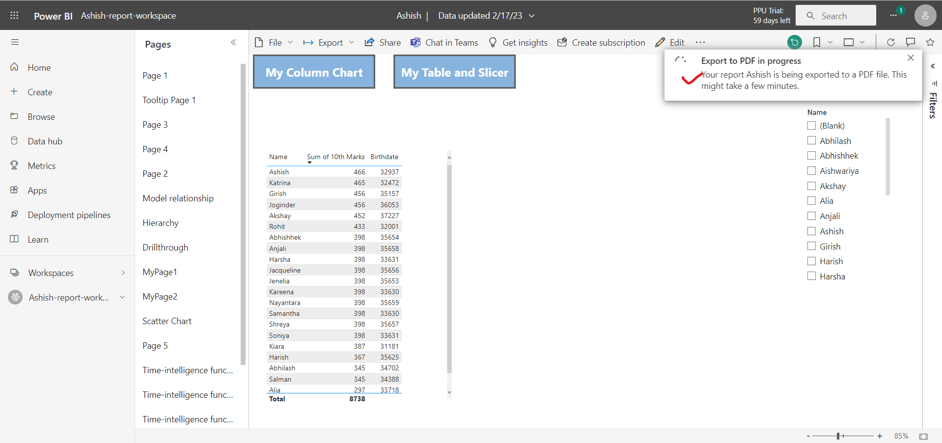 Export to PPT and PDF Export to PPT and PDF
