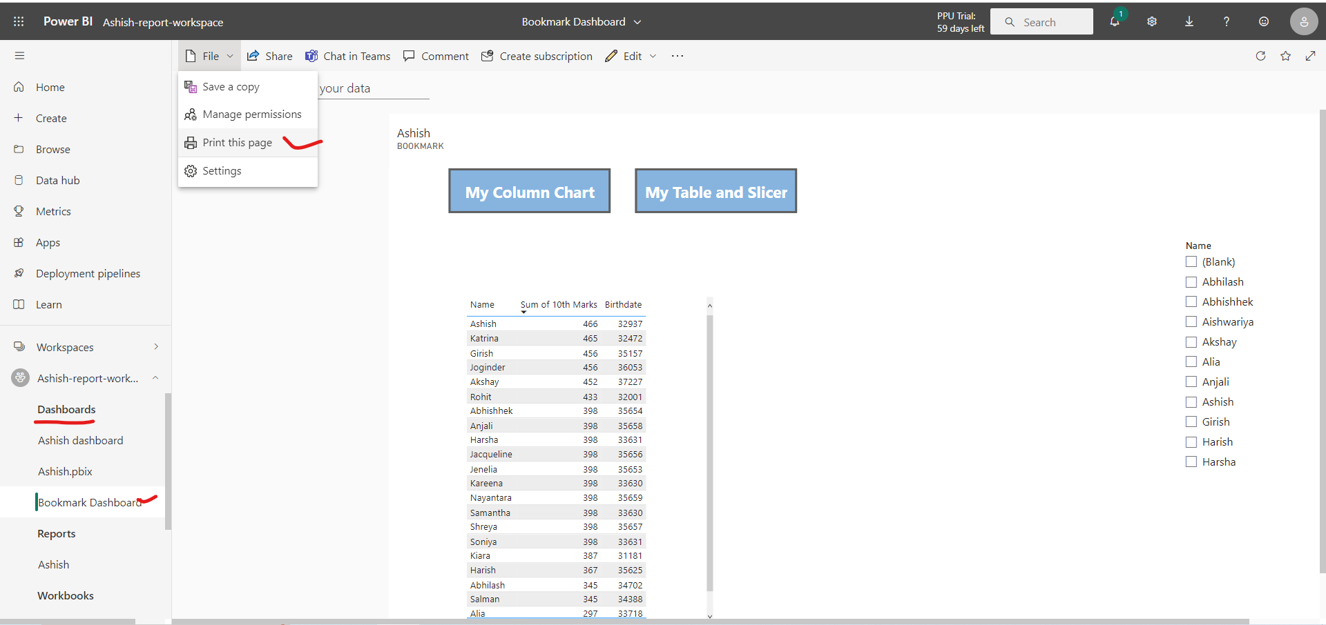 Print a dashboard in Power BI Service Print a dashboard in Power BI Service