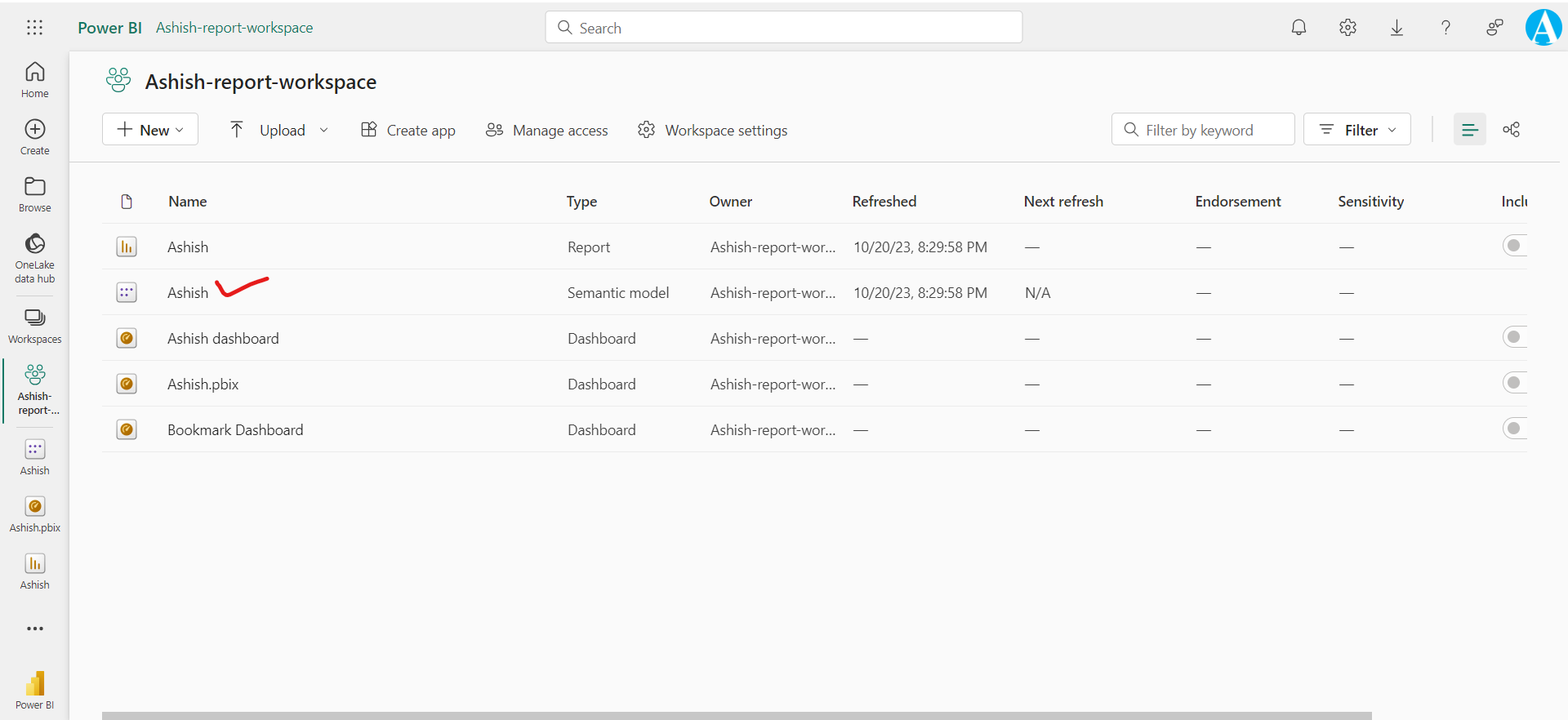 Semantic Model in Power BI Service