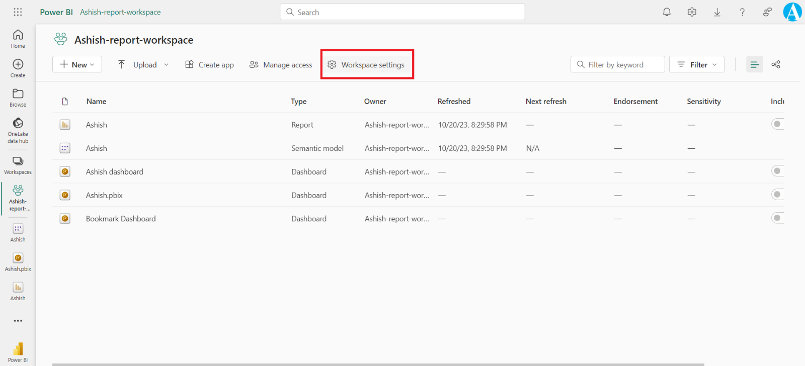 Semantic Model in Power BI Service