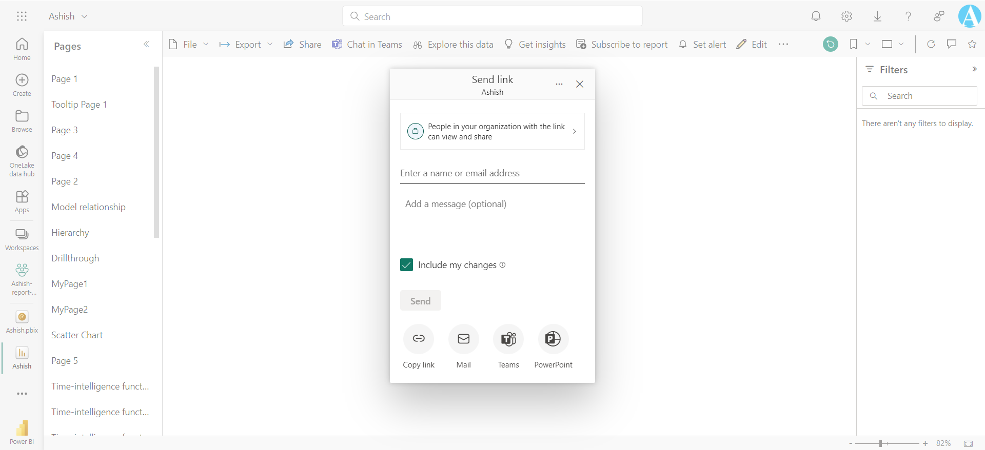 Share the Power BI report and dashboard Share the Power BI report and dashboard