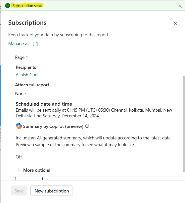 Email subscriptions for reports and dashboards in the Power BI service