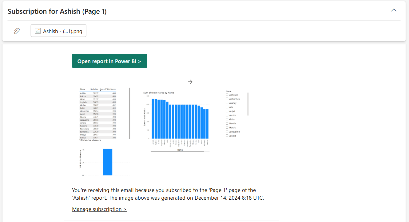 Email subscriptions for reports and dashboards in the Power BI service