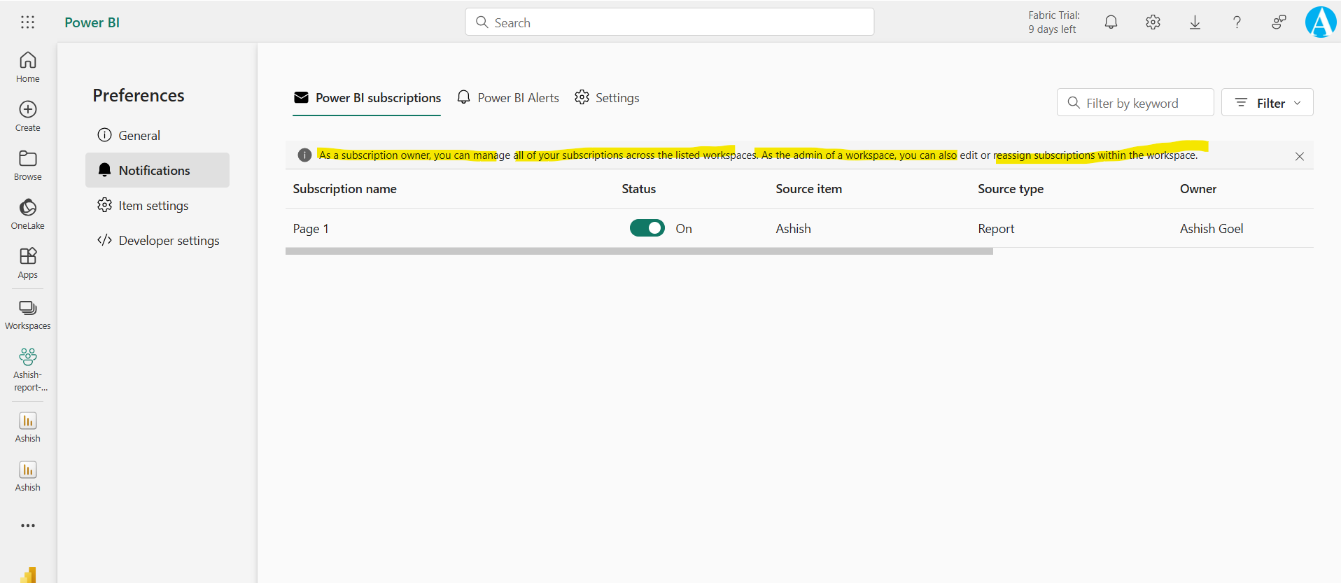 Email subscriptions for reports and dashboards in the Power BI service