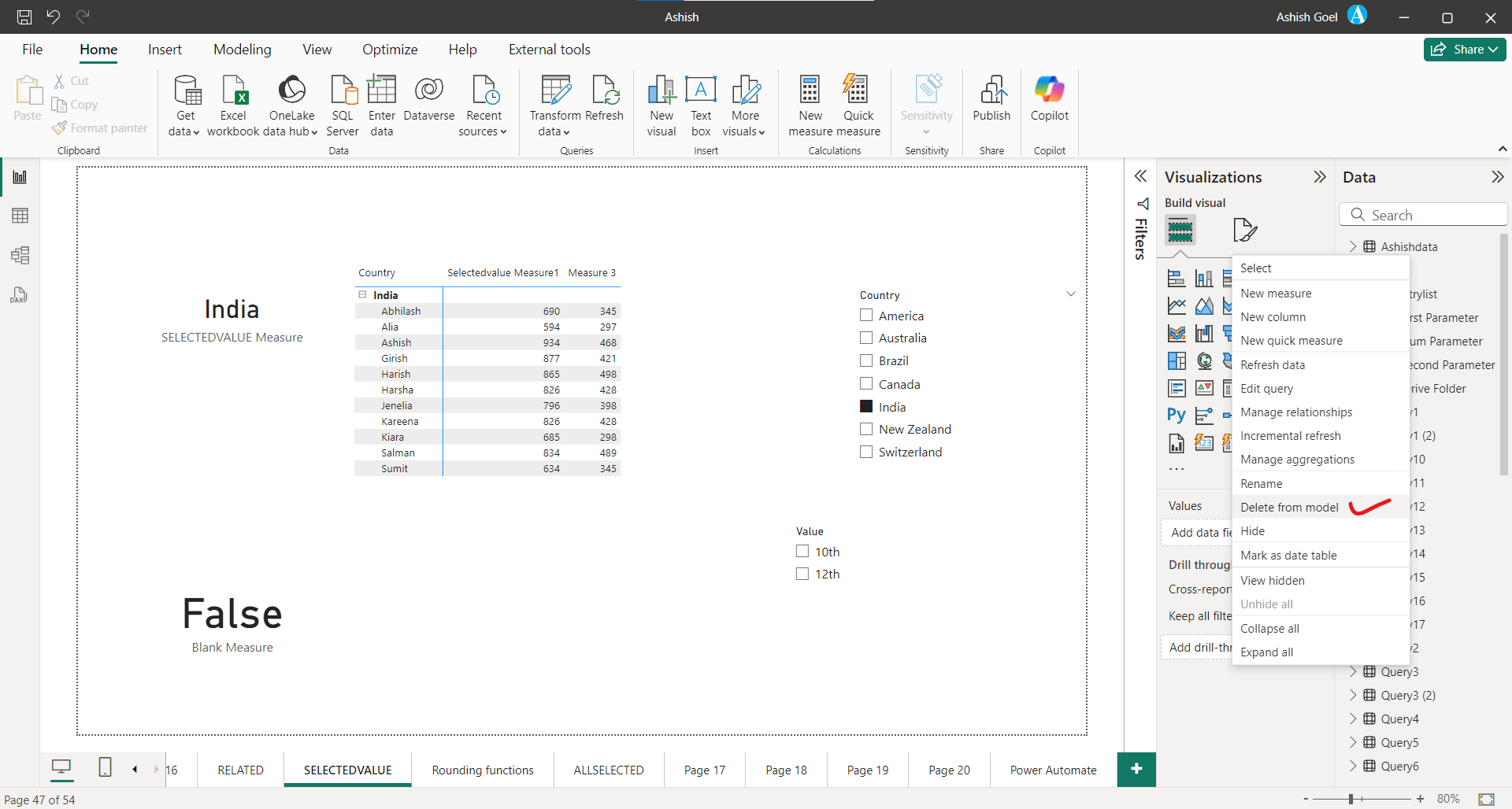 Delete a table (query) from Power BI