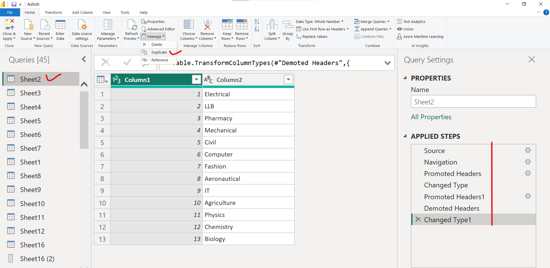 Duplicate the table (query) in Power BI