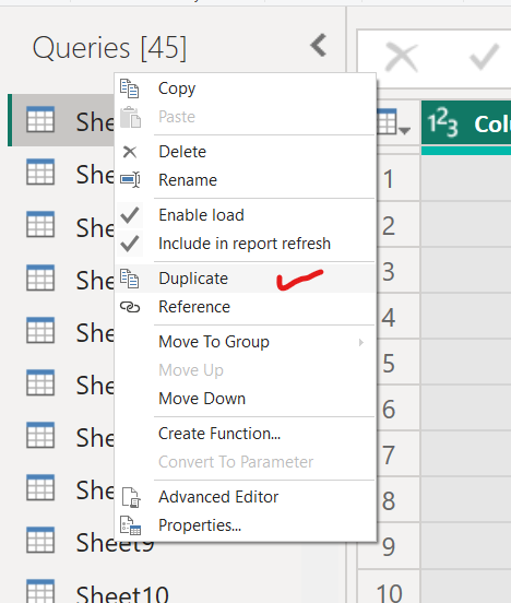 Duplicate the table (query) in Power BI Duplicate the table (query) in Power BI