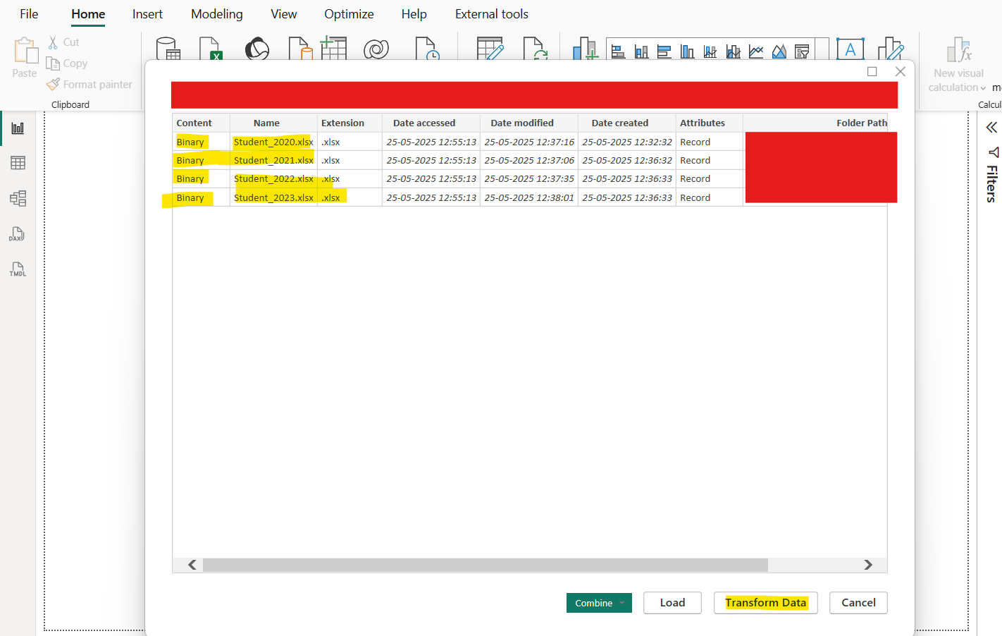 Folder connector in Power BI Folder connector in Power BI
