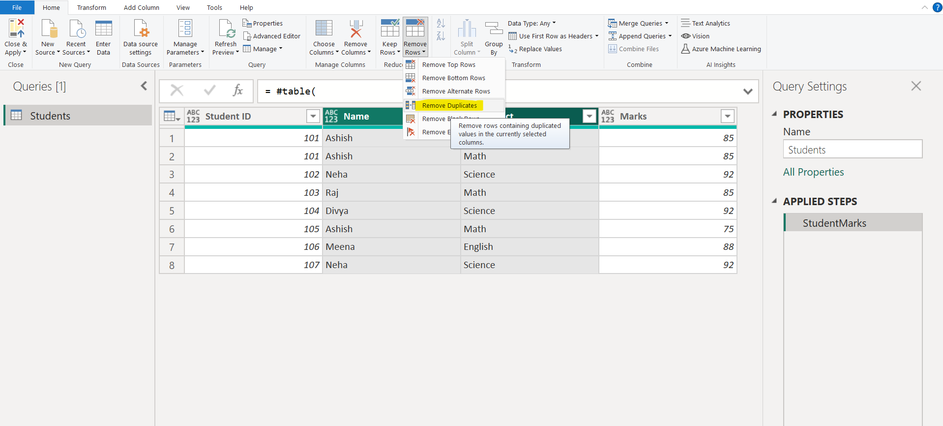 Remove Duplicates by Column Remove Duplicates by Column