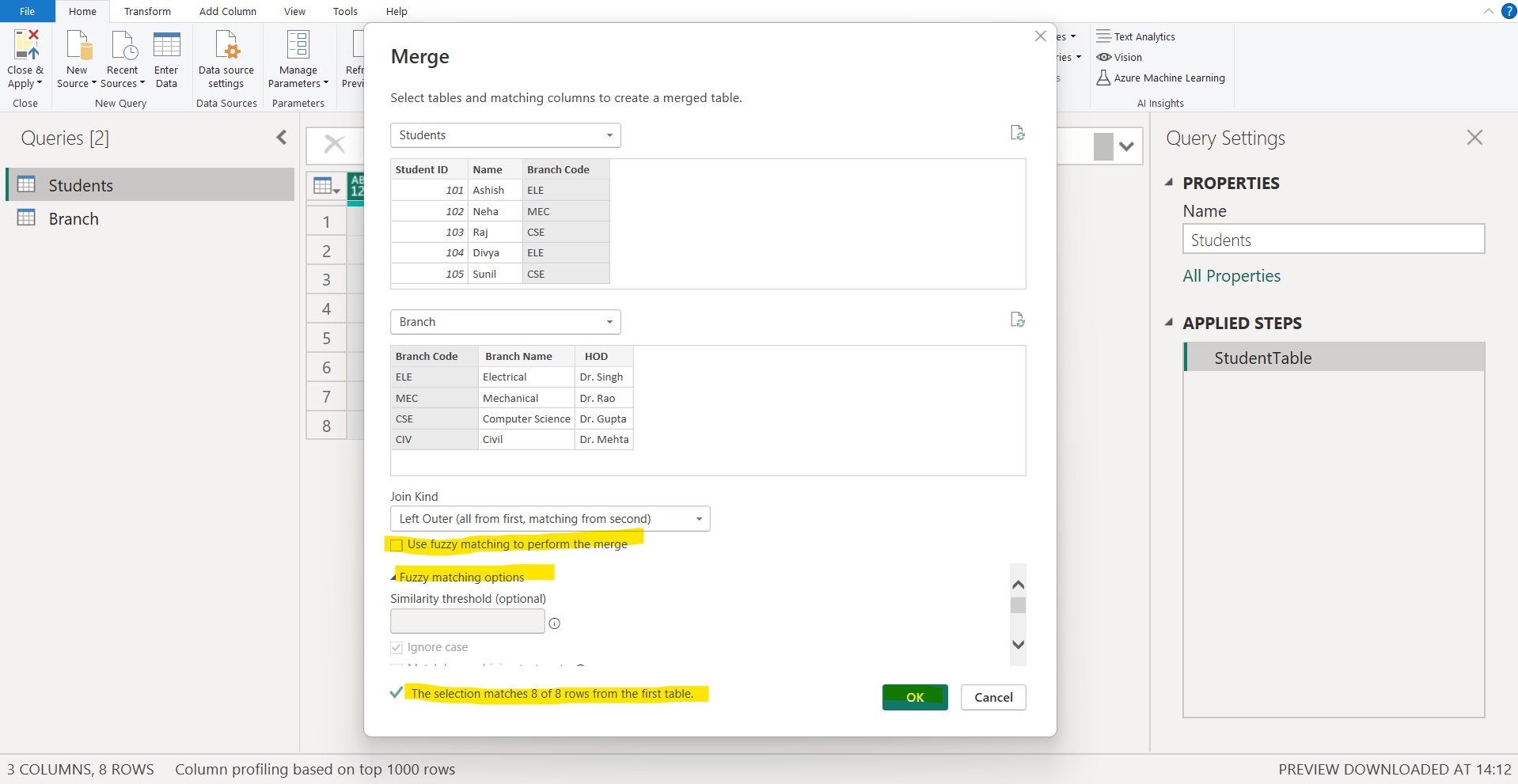 Merge Queries in Power Query Editor Merge Queries in Power Query Editor