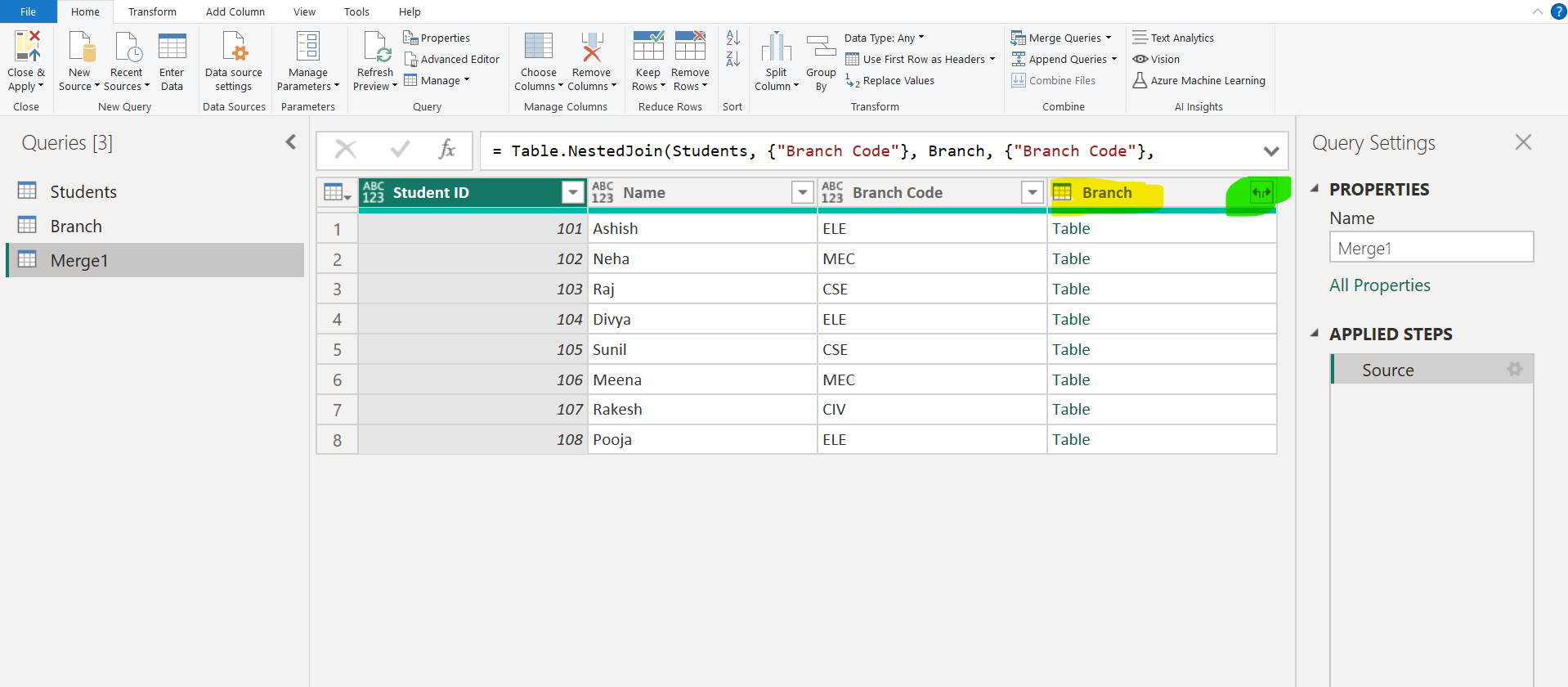 Merge Queries in Power Query Editor Merge Queries in Power Query Editor