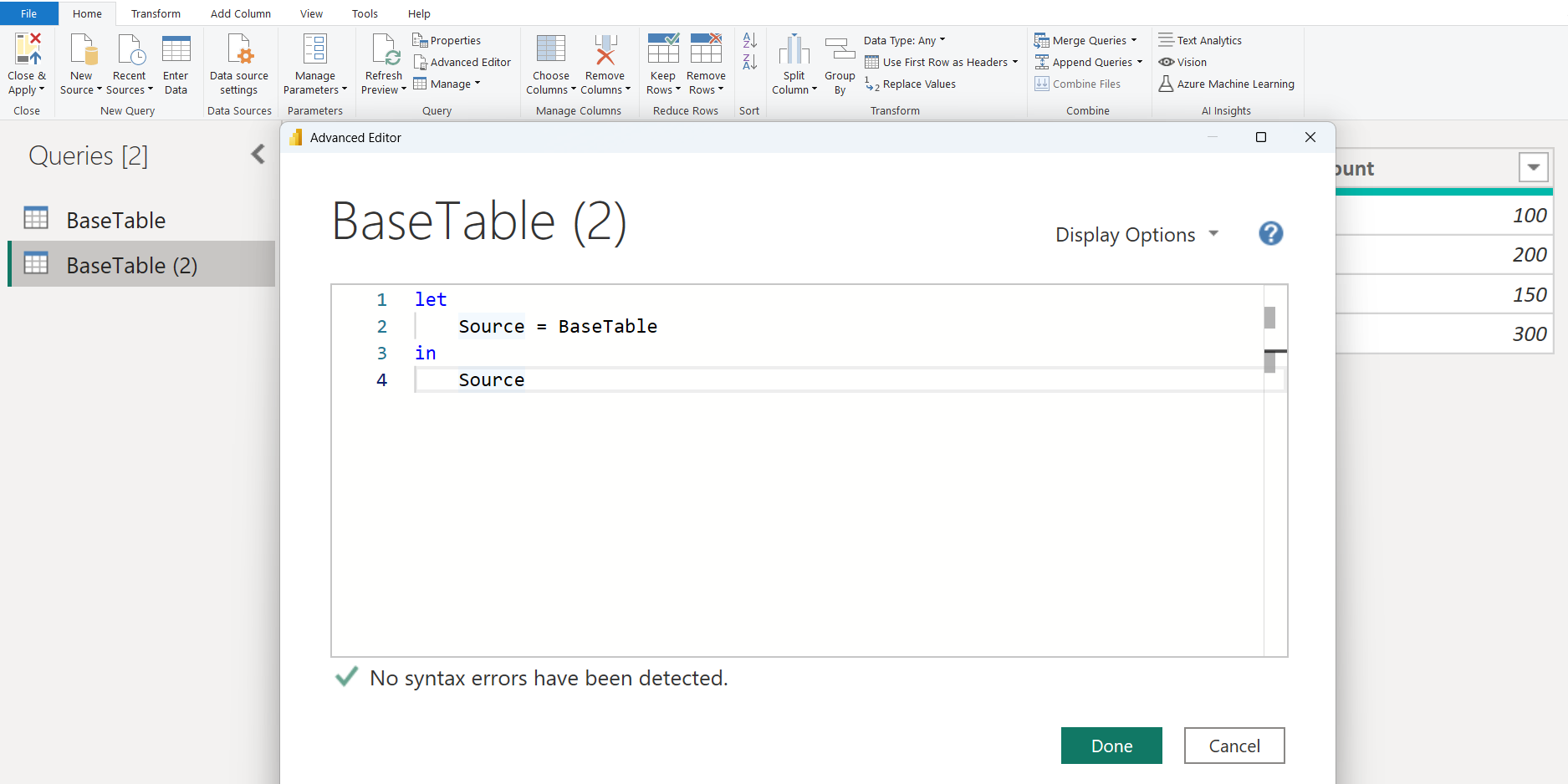 Reference a table in Power Query Editor Reference a table in Power Query Editor