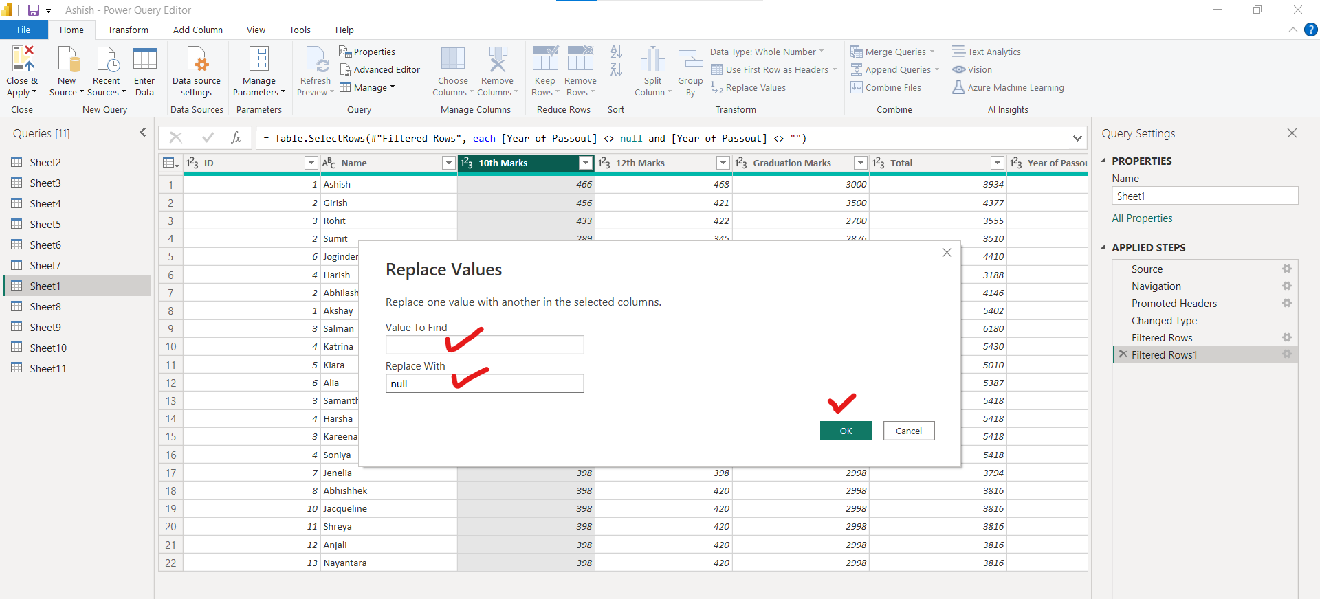 Replace Values in Power Query Editor Replace Values in Power Query Editor