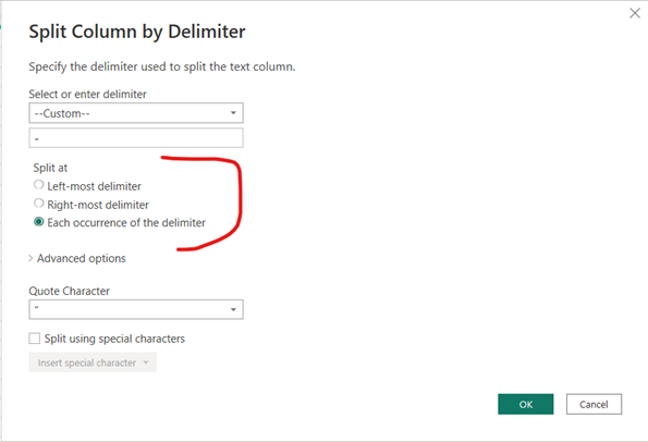 Split Column in Power Query Editor