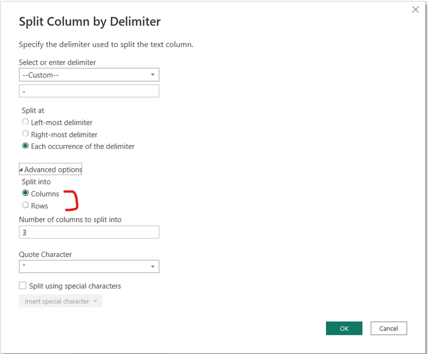 Split Column in Power Query Editor Split Column in Power Query Editor