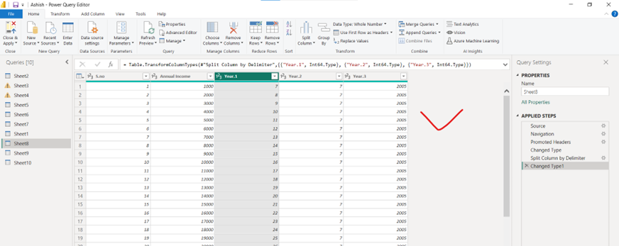 Split Column in Power Query Editor Split Column in Power Query Editor