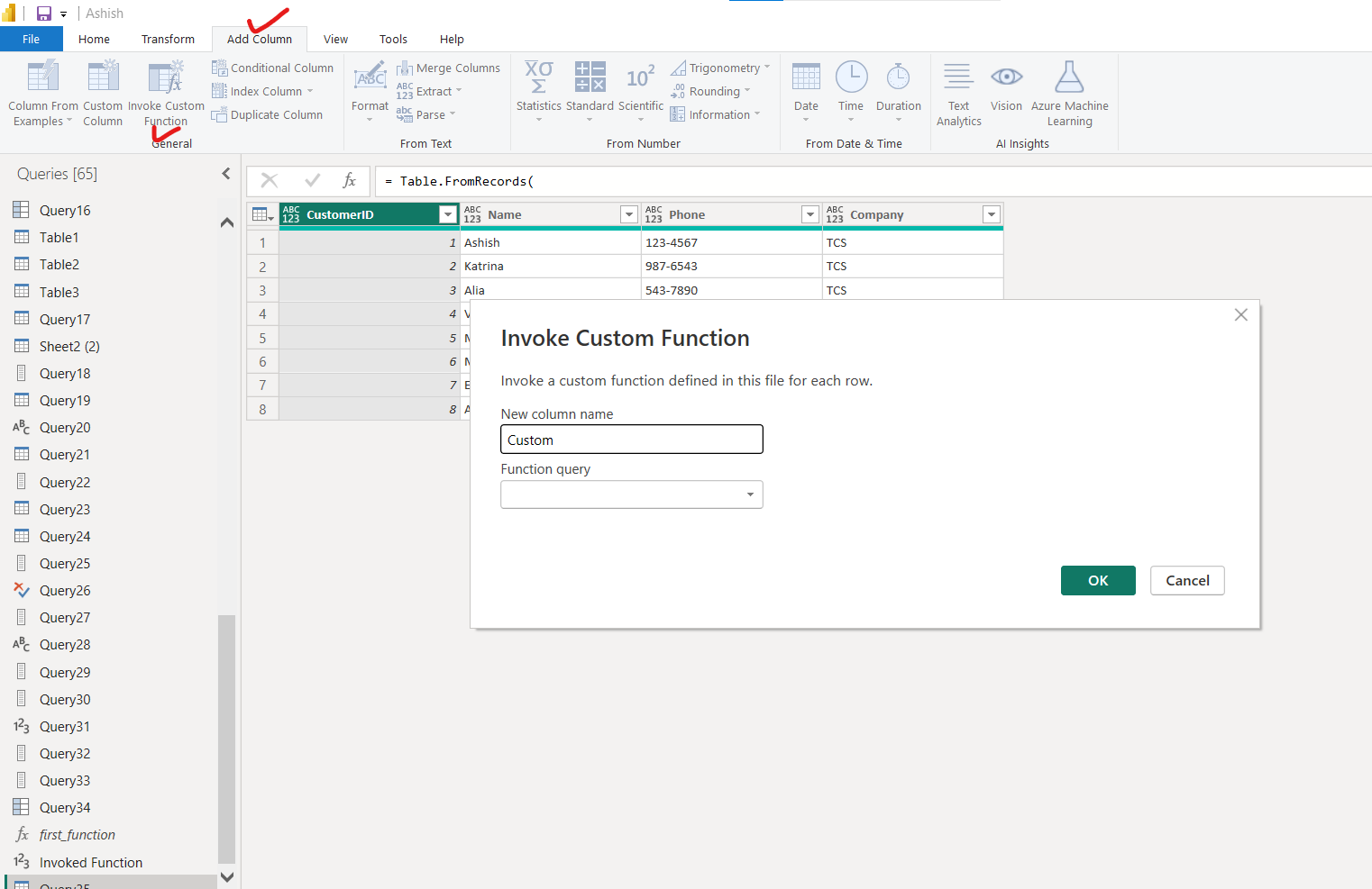 Create Custom M Function in Power Query