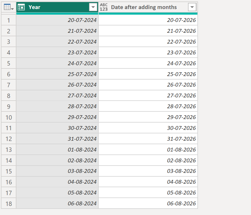 Date.AddYears function in Power Query