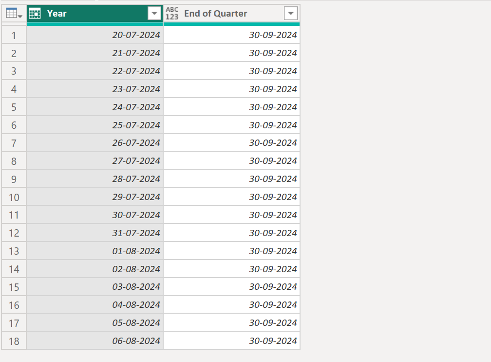 Date.EndOfQuarter function in Power Query