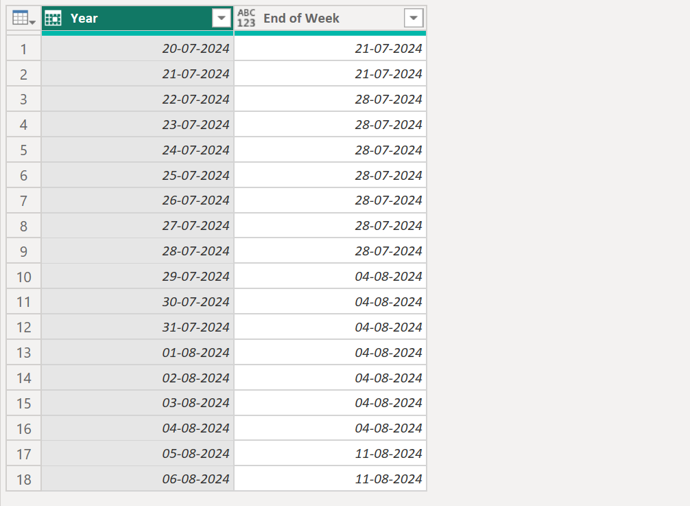 Date.EndOfWeek function in Power Query Date.EndOfWeek function in Power Query