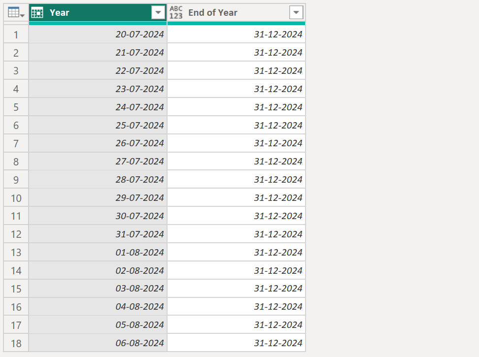 Date.EndOfYear function in Power Query