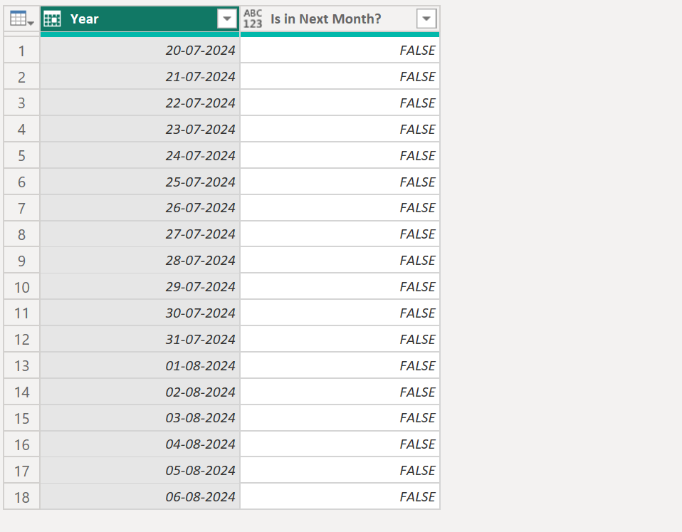 Date.IsInNextMonth function in Power Query