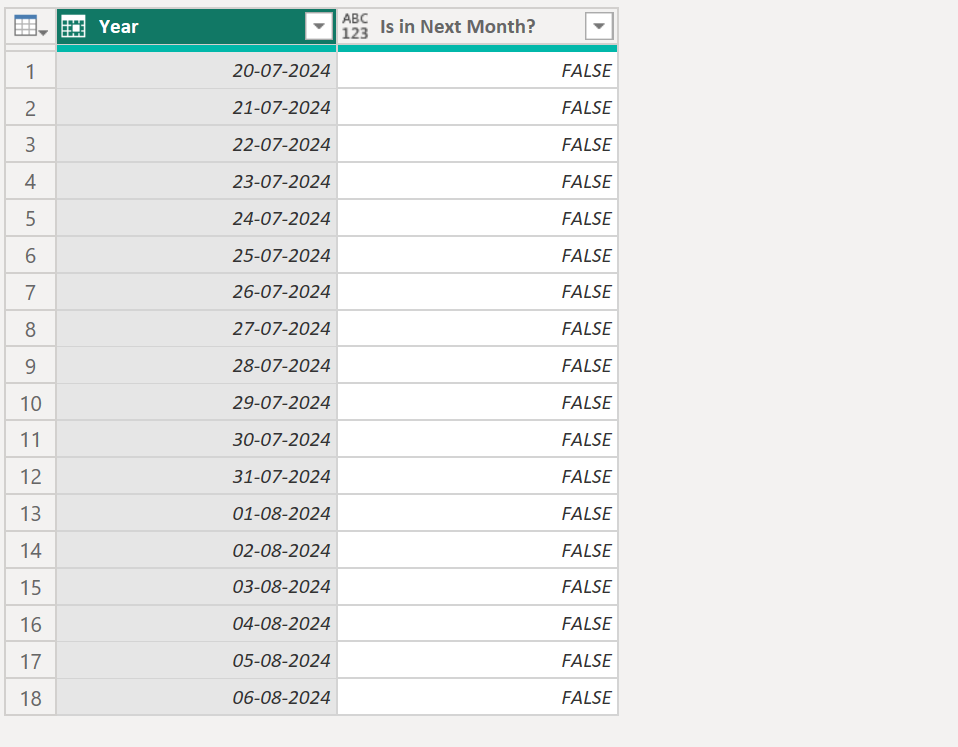 Date.IsInNextMonth function in Power Query Date.IsInNextMonth function in Power Query