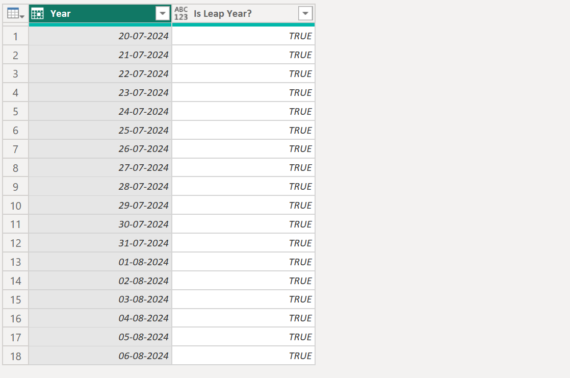 Date.IsLeapYear function in Power Query Date.IsLeapYear function in Power Query