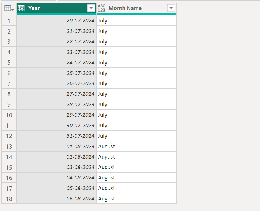 Date.MonthName function in Power Query