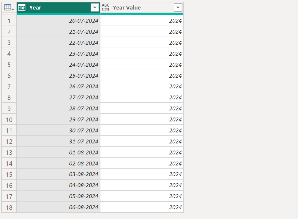 Date.Year function in Power Query