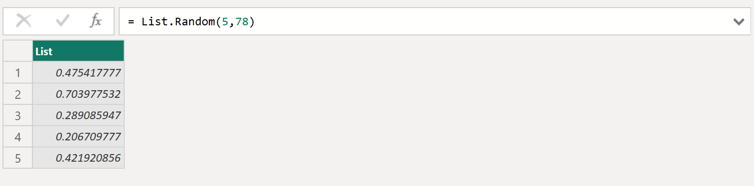 List.Random function in Power Query