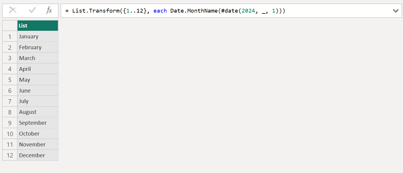 List.Transform function in Power Query