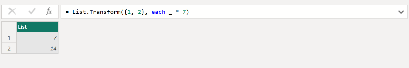 List.Transform function in Power Query