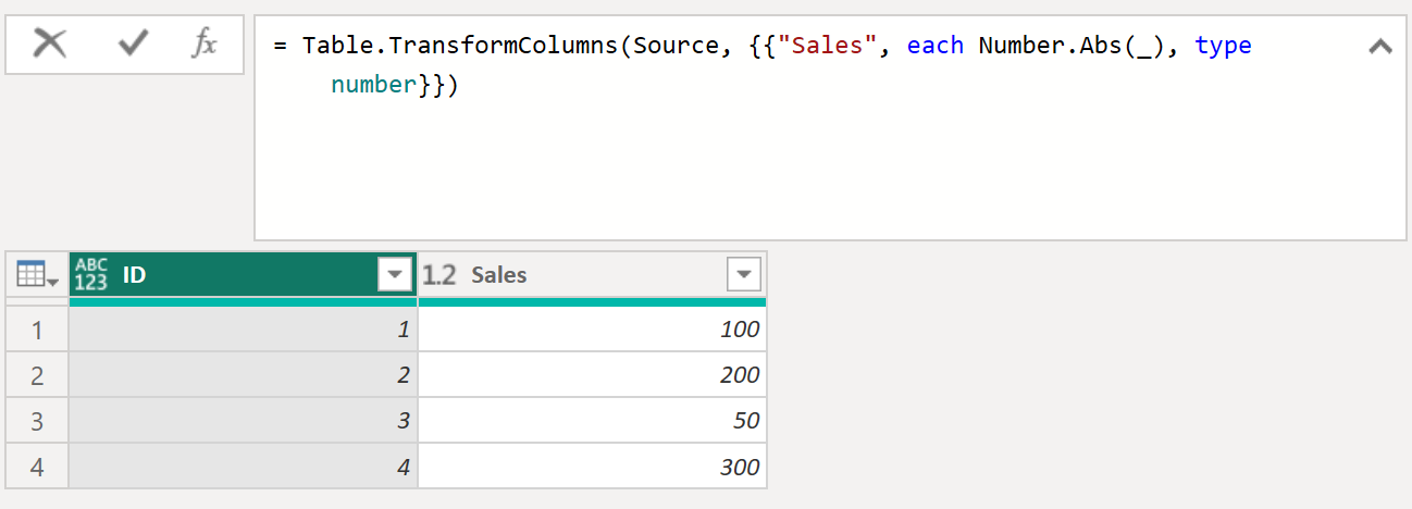 Number.Abs Function in Power Query Number.Abs Function in Power Query